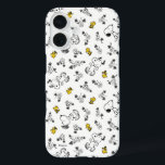 Coque Pour iPhone 16 cacahuètes | Snoopy & Woodstock B&W Flower Motif<br><div class="desc">Découvrez ce design amusant de cacahuètes avec Snoopy et Woodstock.</div>