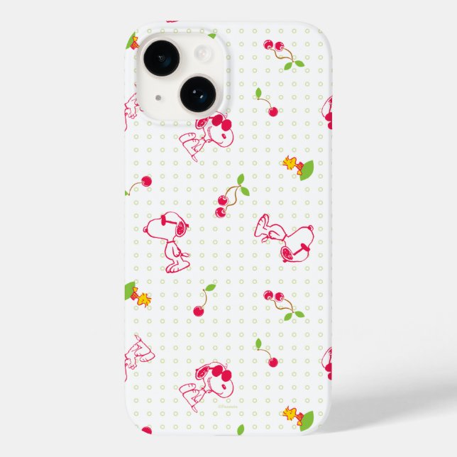 Coques Case-Mate iPhone cacahuètes | Snoopy & Woodstock Cherry Motif (Verso)