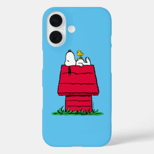 Coque Pour iPhone 16 cacahuètes   Snoopy & Woodstock Doghouse