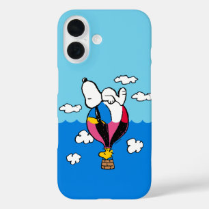 Coque Pour iPhone 16 cacahuètes   Snoopy & Woodstock Hot Air Balloon