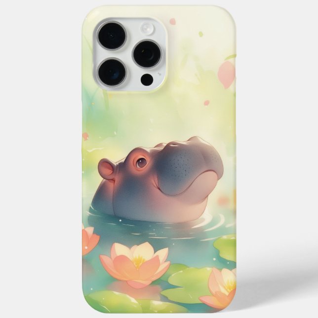 Coques Case-Mate iPhone Cachette Florale de l'Hippopotame dans l'Étang de  (Verso)