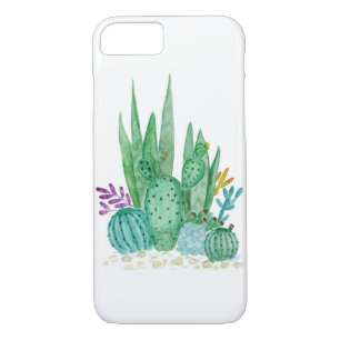 Coque Case-Mate Pour iPhone Cactus, aquarelle