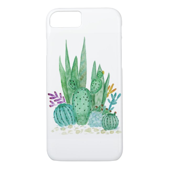 Coques Case-Mate iPhone Cactus, aquarelle (Dos)