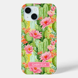 Coque Case-Mate iPhone Cactus Aquarelle Fleuris Personnalisés