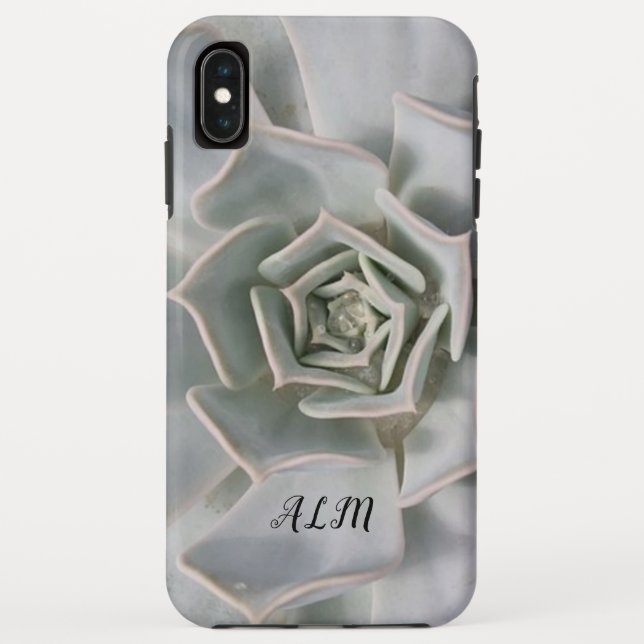 Coques Case-Mate iPhone Cactus blancs, Monogramme, (Dos)