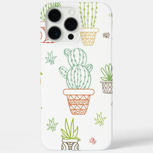 Coque iPhone 16 Pro Max Cactus colorés Plantes de pots intérieurs