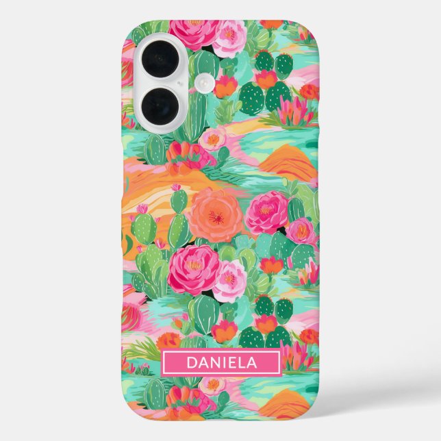 Coques Case-Mate iPhone Cactus de désert fleuris Personnalisé (Verso)