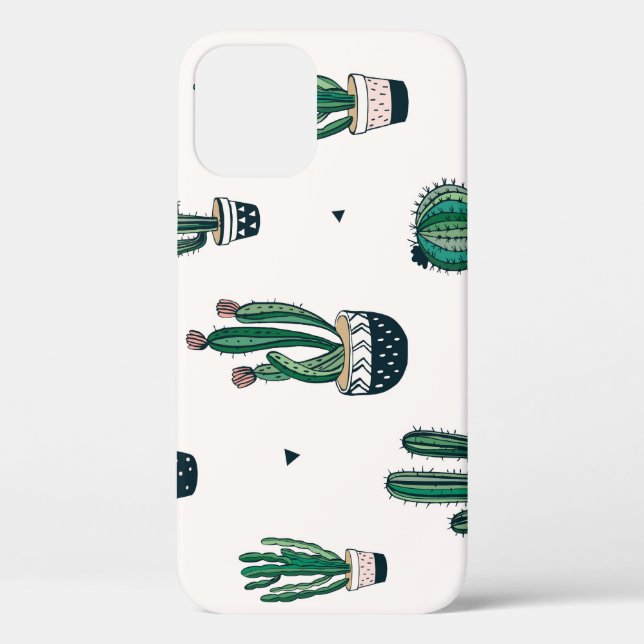 Coques Case-Mate iPhone Cactus décoratifs Succulents Motif sans couture (Verso)