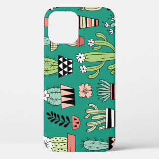 Case-Mate iPhone Case Cactus en floraison Arrière - plan vert Vintage