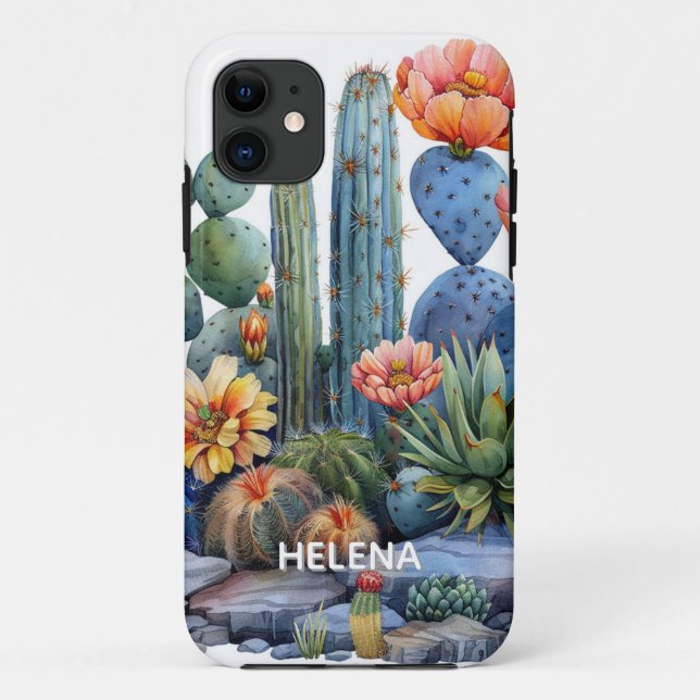 Coques Case-Mate iPhone Cactus et succulentes en fleurs (Dos)