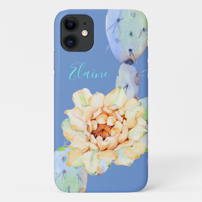 Coques Case-Mate iPhone Cactus fleur de désert aquarelle pêche pourpre (Dos)