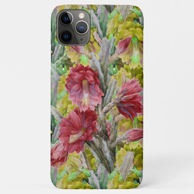 COQUES Case-Mate iPhone CACTUS FLEURIER, FLEURS JAUNES ROUGES FLEURS (Dos)