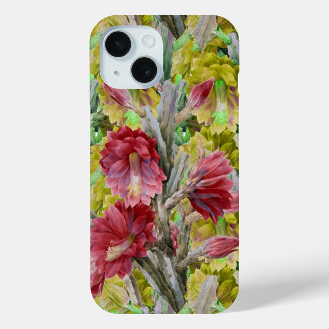 COQUES Case-Mate iPhone CACTUS FLEURIER, FLEURS JAUNES ROUGES FLEURS (Verso)