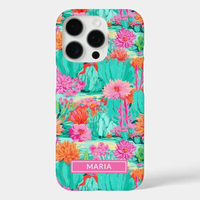 Coques Case-Mate iPhone Cactus Fleuris Modernes Personnalisés (Verso)