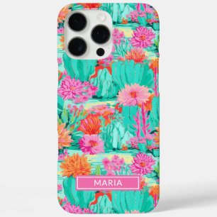 Coque iPhone 16 Pro Max Cactus Fleuris Modernes Personnalisés