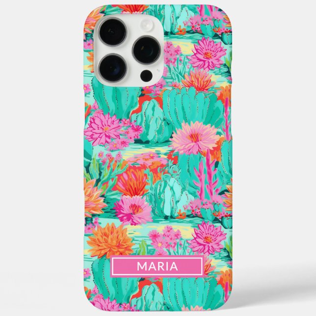 Coques Case-Mate iPhone Cactus Fleuris Modernes Personnalisés (Verso)