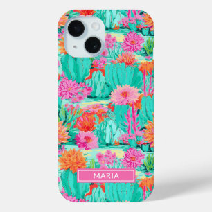 Coque Case-Mate iPhone Cactus Fleuris Personnalisés Moderne