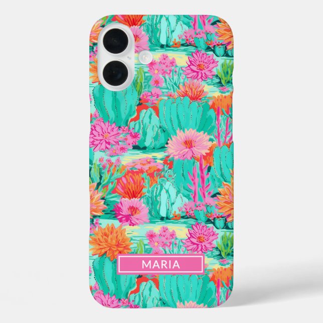 Coques Case-Mate iPhone Cactus Fleuris Personnalisés Moderne (Verso)