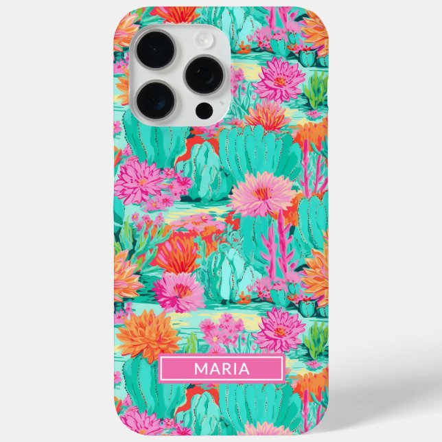 Coques Case-Mate iPhone Cactus Fleuris Personnalisés Moderne (Verso)