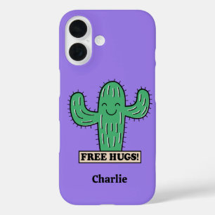 Coque Pour iPhone 16 Cactus Hugs gratuit étagères de téléphone de nom p