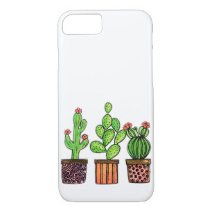 Coque Case-Mate iPhone Cactus mignon d'aquarelle dans des pots