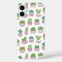 Cactus Mignons Plantes Succulentes Motif Dessiné