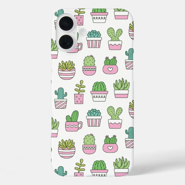 Coques Case-Mate iPhone Cactus Mignons Plantes Succulentes Motif Dessiné (Verso)