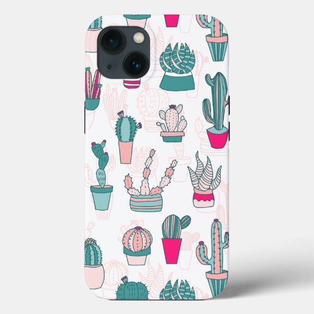 Coques Case-Mate iPhone Cactus Motif Coque-Mate tendance Maison rose Plant (Verso)