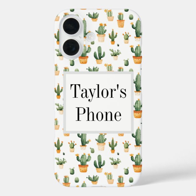 Coques Case-Mate iPhone Cactus pointillés sur blanc (Verso)
