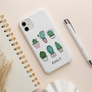 Coque Case-Mate iPhone Cactus succulents illustration nom personnalisé
