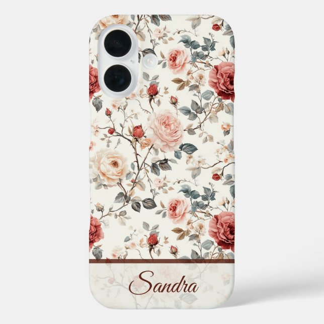 Coques Case-Mate iPhone Cadeau artistique de la Saint-Valentin Nom de rose (Verso)