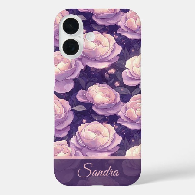 Coques Case-Mate iPhone Cadeau de belle Anniversaire Fleur de Rose Nom (Verso)