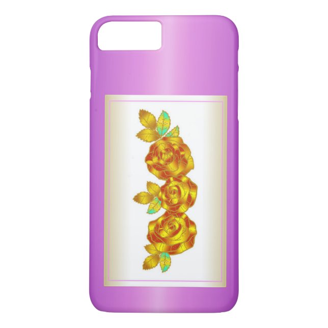 Coques Case-Mate iPhone Cadeau de conception de fleurs rouge et or (Dos)