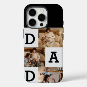 Coque iPhone 16 Pro Cadeau de fête du père pour papa - collage photo  