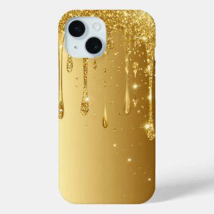 Coque Case-Mate iPhone Cadeau de goutte de paillettes d'or scintillant de