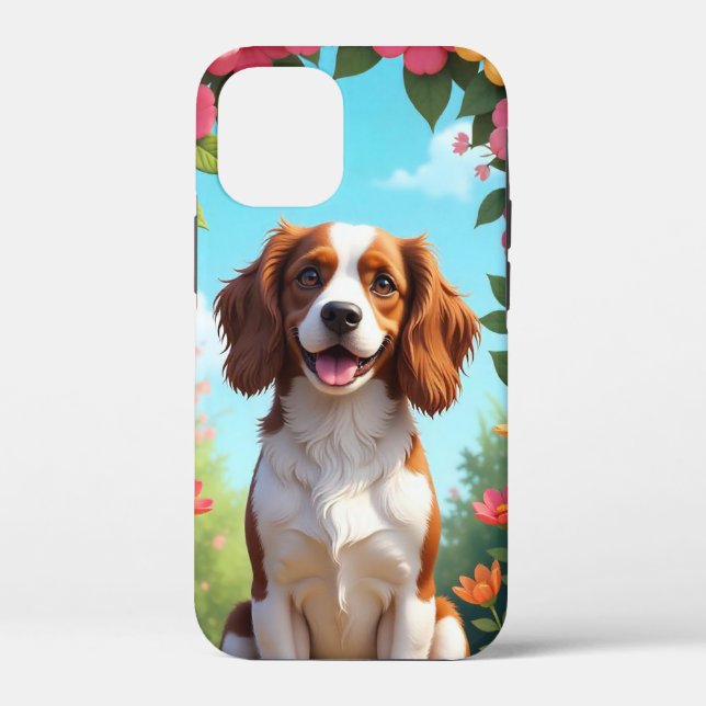 Coques Case-Mate iPhone Cadeau de l'amoureux des animaux joyeux floral chi (Verso)