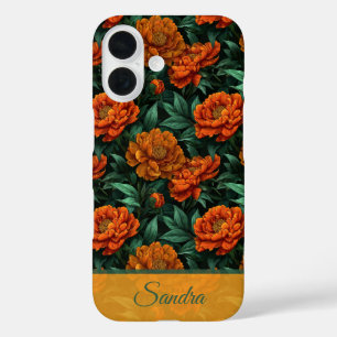 Coque Pour iPhone 16 Cadeau de Mariage Magnifique Nom de Fleur de Pivoi