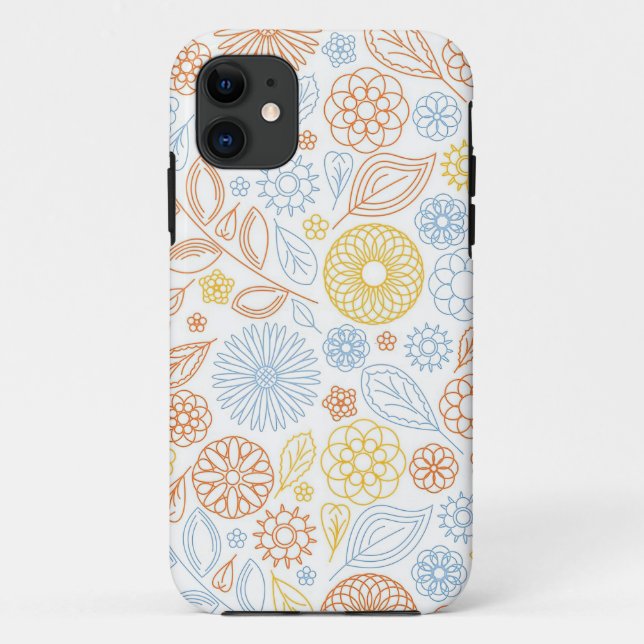 Coques Case-Mate iPhone Cadeau de Noël Fleurs Abstraites sur blanc (Dos)