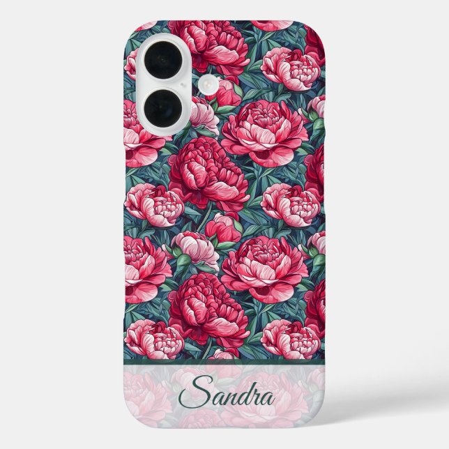 Coques Case-Mate iPhone Cadeau de Noël Mignon Pivoine Floral Personnalisé (Verso)
