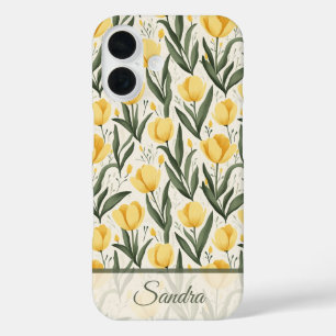 Coque Pour iPhone 16 Cadeau de vacances artistique Nom de tulipe