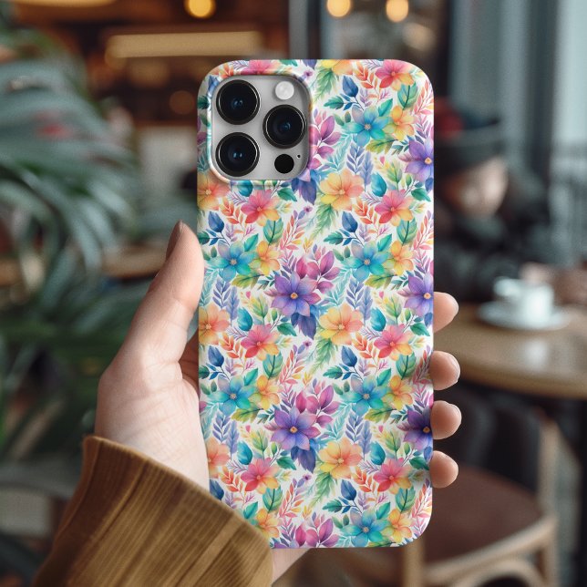 Coques Case-Mate iPhone Cadeau esthétique botanique pastel féminin pour el (Watercolor Floral iPhone 16 Pro Case – Feminine Pastel Botanical Phone Cover)