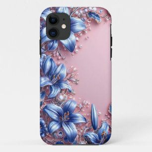 Case-Mate iPhone Case 💙 Cadeau Floral Blue Lily Pour les Amoureux de la