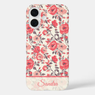 Coque Pour iPhone 16 Cadeau Maman Mignonne Fleur Rose Nom