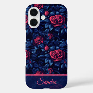 Coque Pour iPhone 16 Cadeau minimaliste de retraite Fleur de rose Nom