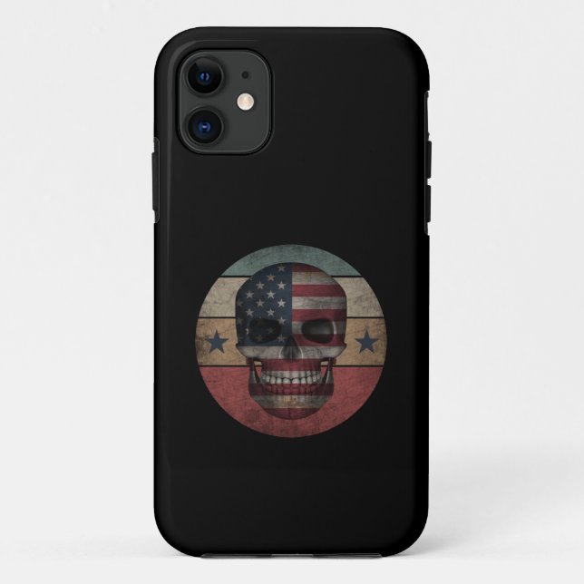 COQUES Case-Mate iPhone CADEAU PATRIOTIQUE DRAPEAU AMÉRICAIN SKULL (Dos)