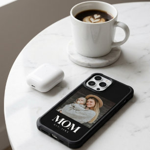 Coque Pour iPhone 16 Cadeau Photo Typographie Blanche Établie par Maman