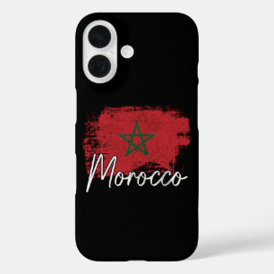 Coque Pour iPhone 16 Cadeau pour amateur de football marocain Drapeau M