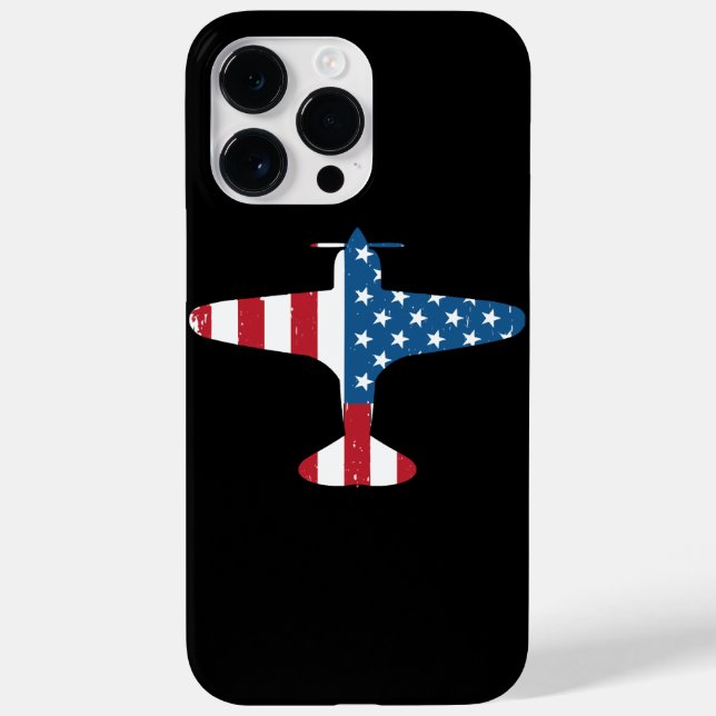 Coques Case-Mate iPhone Cadeau pour pilote vétéran d'avion avec drapeau am (Verso)