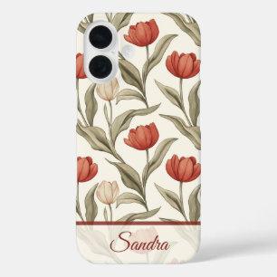 Coque Pour iPhone 16 Cadeau Unique Meilleure Amie Tulipe Personnalisé