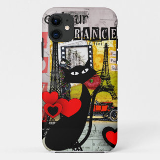 Coques Pour iPhone Cadeaux d'amoureux de les chats de Tour Eiffel de